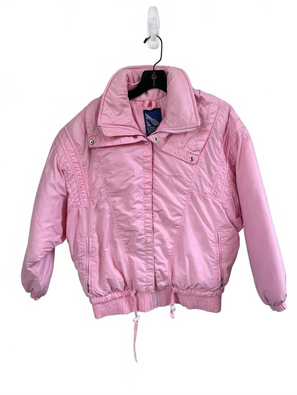Vintage Retro Serac Pink Women's Ski Snow Jacket Snap Zipper Closure Size 6